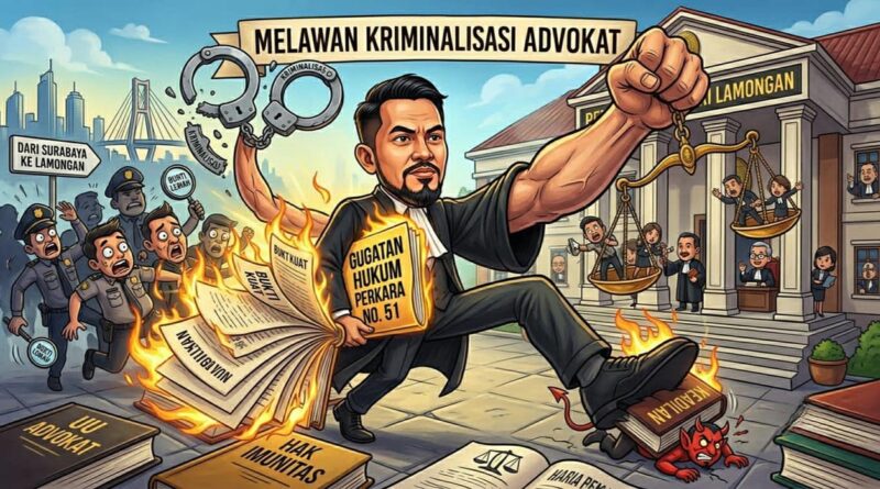 diduga dikriminalisasi pengacara kondang surabaya moch. gati telah resmi daftarkan gugatan perdata di pn lamongan